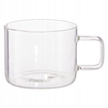 Koopman Staklena prozirna šalica za kavu s ručkom 375 ml, 1 kom.