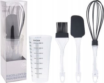 Koopman Set za pečenje kolača, 4 dijela, plastični, crni