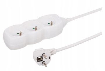 Duwi Produžni kabel s 3 utičnice 1 m bijeli 250 V 16 A OWY 3x1 mm²