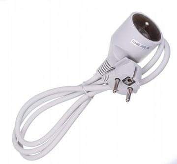 Duwi Produžni kabel, 1 utičnica s uzemljenjem, bijeli, 16A, 3×1,0 mm², H05VV-F, OWY, 1,5 m