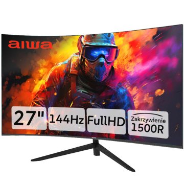 Monitor 27" aiwa 1920x1080, 144hz, hdmi, bezramkowy zakrzywiony