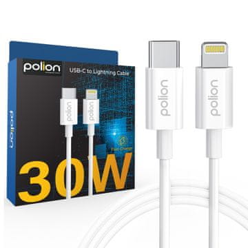 Kabel usb-c/lightning 30w pd, 1m