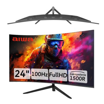 Monitor 24" aiwa 1920x1080 | 100hz | hdmi | led va | bezokvirni zakrivljeni