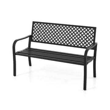Northix Metalna vrtna klupa 127x62x86 cm otporna na vremenske uvjete do 300 kg