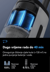 Tineco FLOOR ONE S7 Steam bežični usisavač i parni čistač, iLoop senzor, HyperSteam 140°C, bijeli