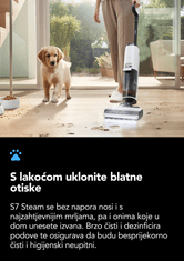 Tineco FLOOR ONE S7 Steam bežični usisavač i parni čistač, iLoop senzor, HyperSteam 140°C, bijeli