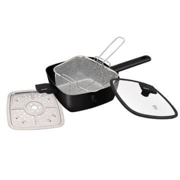 Berlingerhaus Tava s titanskim premazom BH-8279 square with steamer and basket 24x24x9 cm Monaco Collection