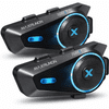Farrot Set od 2 Interkom za motocikl MESH Bluetooth 5.4, 1600m, 4 osobe, ANC 120km/h aplikacija, komunikacijski sustav za kacigu
