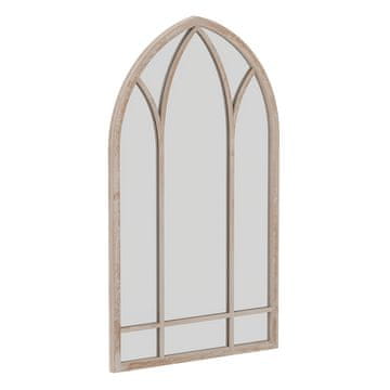 Northix Zidno ogledalo u seoskom stilu s lučnim metalnim okvirom 83x48 cm sivo