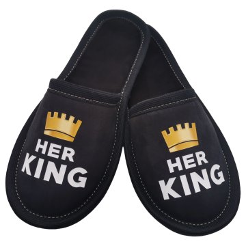 Copa cop Tekstilne papuče s natpisom Her King