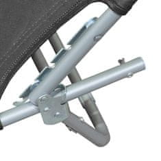 Aga 2x Vrtni ležaljka s nadstrešnicom Siva