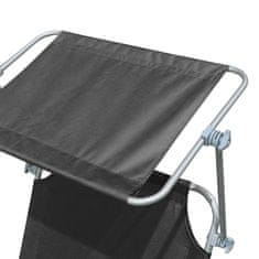 Aga 2x Vrtni ležaljka s nadstrešnicom Siva