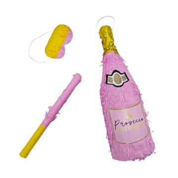 Northix Pinjata boca šampanjca 51 cm sa štapićem i maskom