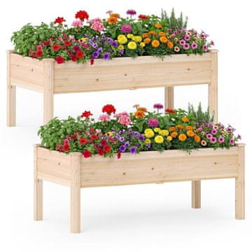 Northix Drvena podignuta vrtna žardinjera 122x62x48 cm s drenažom