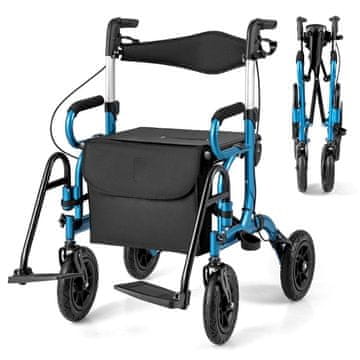 Northix 2u1 rolator invalidska kolica pneumatske gume sklopiva 140 kg