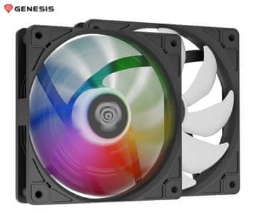 Genesis OXAL 120 ARGB ventilator za računalo, do 1450 okretaja u minuti, ultra tihi rad, crni