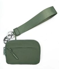 VIVVA® Kompaktni novčanik s patentnim zatvaračem 14x9 cm, tanak organizator s 3 džepa i prozirnim pretincem | WALLEO Zelena