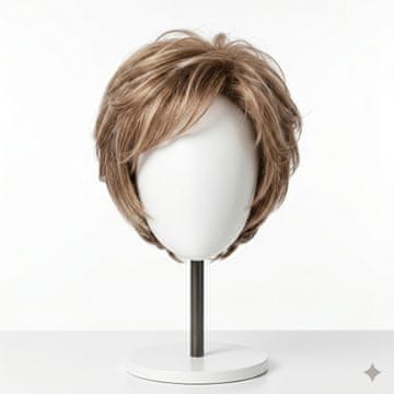 FRILLA® Perika prirodnog izgleda s prozračnom bazom, vlakna otporna na toplinu, jednostavno kopčanje za prirodan volumen | HATIPS