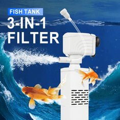HOME & MARKER® 3u1 tihi filter za akvarij, kontinuirana filtracija, poboljšava kisik i cirkulaciju vode, za čistu i bistru vodu | FILTPRO