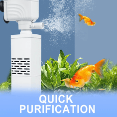 HOME & MARKER® 3u1 tihi filter za akvarij, kontinuirana filtracija, poboljšava kisik i cirkulaciju vode, za čistu i bistru vodu | FILTPRO