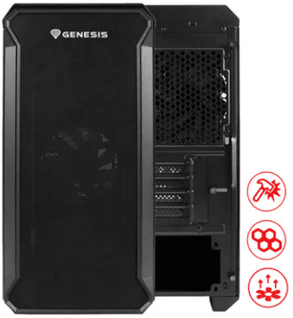 Genesis IRID 503 V2 kućište za računalo, Mini Tower, 2x ventilator, crno