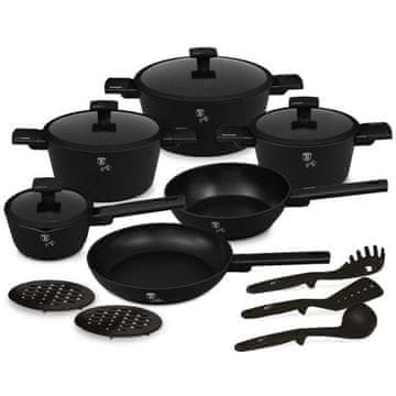 Berlingerhaus Set posuđa s titanijskim premazom BH-8198 15 pcs Matte Black Collection