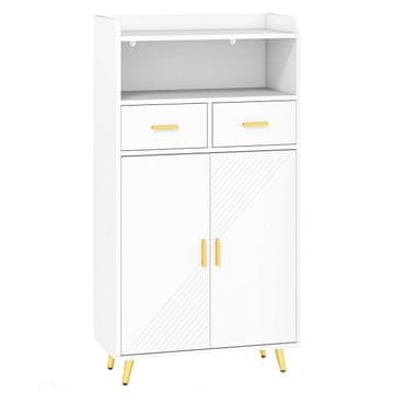 Northix Bijeli višenamjenski ormar s ladicama i podesivim policama 60x30x113 cm