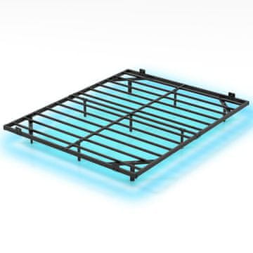 Northix Plutajući metalni okvir kreveta 160x200 cm s LED 400 kg