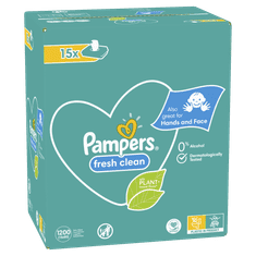 Pampers Fresh Clean Baby maramice za bebe, 15 pakiranja = 1.200 komada