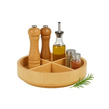 Northix Rotirajući bambus pladanj 30 cm 4 pretinca organizator