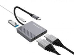 Conceptronic USB-C multiport docking 2x HDMI, USB 3.0, 100W PD
