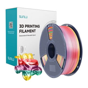 SUNLU Filament PLA+ svila 1,75 mm 1 kg Rainbow 01