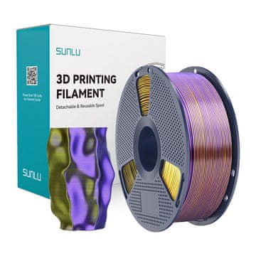 SUNLU Filament PLA+ svileni trobojni 1,75 mm 1 kg (crno-zlatno-ljubičasti)