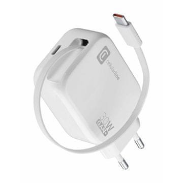 CellularLine Roller Kućni punjač, GaN, 30 W, bijeli (ACHROLLUSBCGAN30WW)