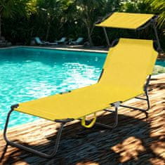 Aga 2x Vrtni ležaljka s nadstrešnicom Žuta