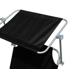 Aga 2x Vrtni ležaljka s nadstrešnicom Crna