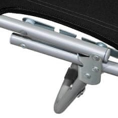 Aga 2x Vrtni ležaljka s nadstrešnicom Crna