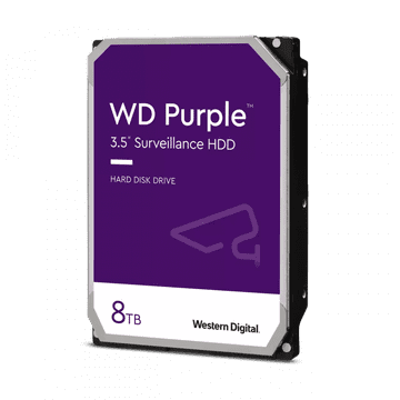 WD 8 TB PURPLE tvrdi disk za video nadzor, 5.640 o/min, 256 MB