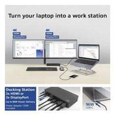 ACT AC7160 univerzalna priključna stanica USB-C za 4K, 2 HDMI monitora ili DisplayPort, DisplayLink