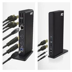 ACT AC7049 univerzalna priključna stanica USB-C ili USB-A, za 2 HDMI monitora, DisplayLink