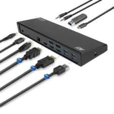 ACT AC7048 univerzalna priključna stanica USB-C za 4K, 2 ili 3 HDMI/DisplayPort monitora, DisplayLink