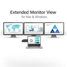 ACT AC7048 univerzalna priključna stanica USB-C za 4K, 2 ili 3 HDMI/DisplayPort monitora, DisplayLink