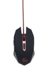 Gembird MUSG-001-R LED igrački miš crno/crveni