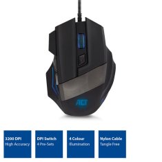 ACT AC5000 RGB 3200 DPI Crni igraći miš