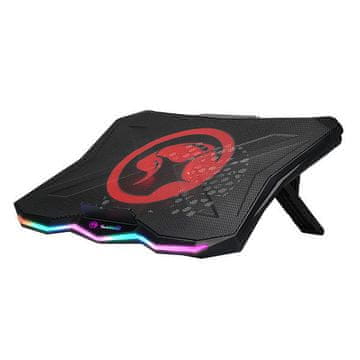 Marvo FN-40 2-port HUB, do 17", crni RGB stalak za laptop s ventilatorom