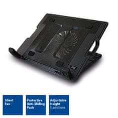 ACT AC8110 rashladni stalak za 17" laptop s 2-portnim HUB-om, do 17" LED, ventilator, crni