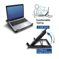 ACT AC8110 rashladni stalak za 17" laptop s 2-portnim HUB-om, do 17" LED, ventilator, crni