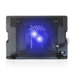 ACT AC8110 rashladni stalak za 17" laptop s 2-portnim HUB-om, do 17" LED, ventilator, crni