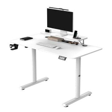 Ultradesk HIGHLANDER WHITE računalni stol, električno podesiva visina, 120X60 cm, 72-117 cm, bijela