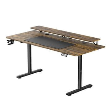Ultradesk HIGHLANDER XXL BROWN računalni stol, električno podesiva visina, 160X70 cm, 72-117 cm, smeđa